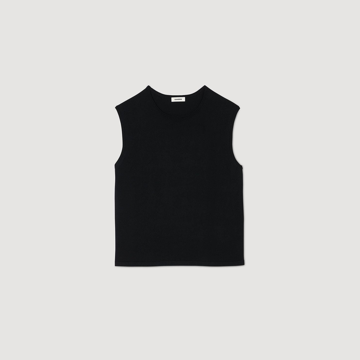 Fine Knit Vest Top Black