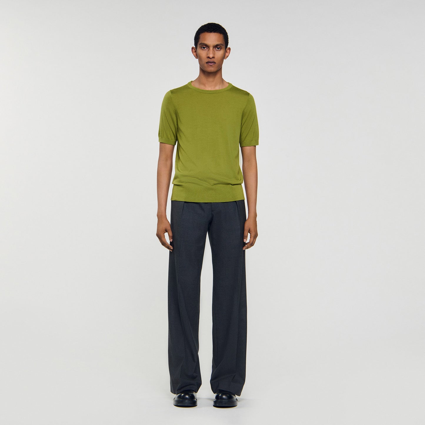 Merinos Tee Flowing Knit T-Shirt Super Grass