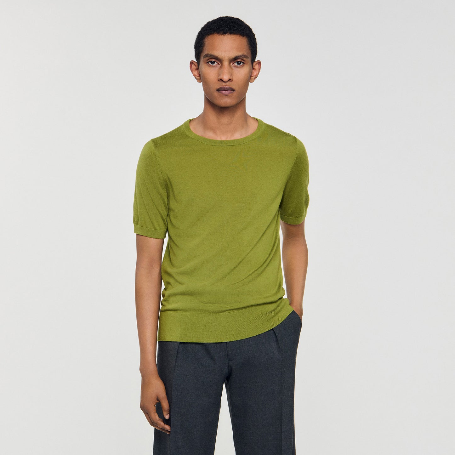 Merinos Tee Flowing Knit T-Shirt Super Grass
