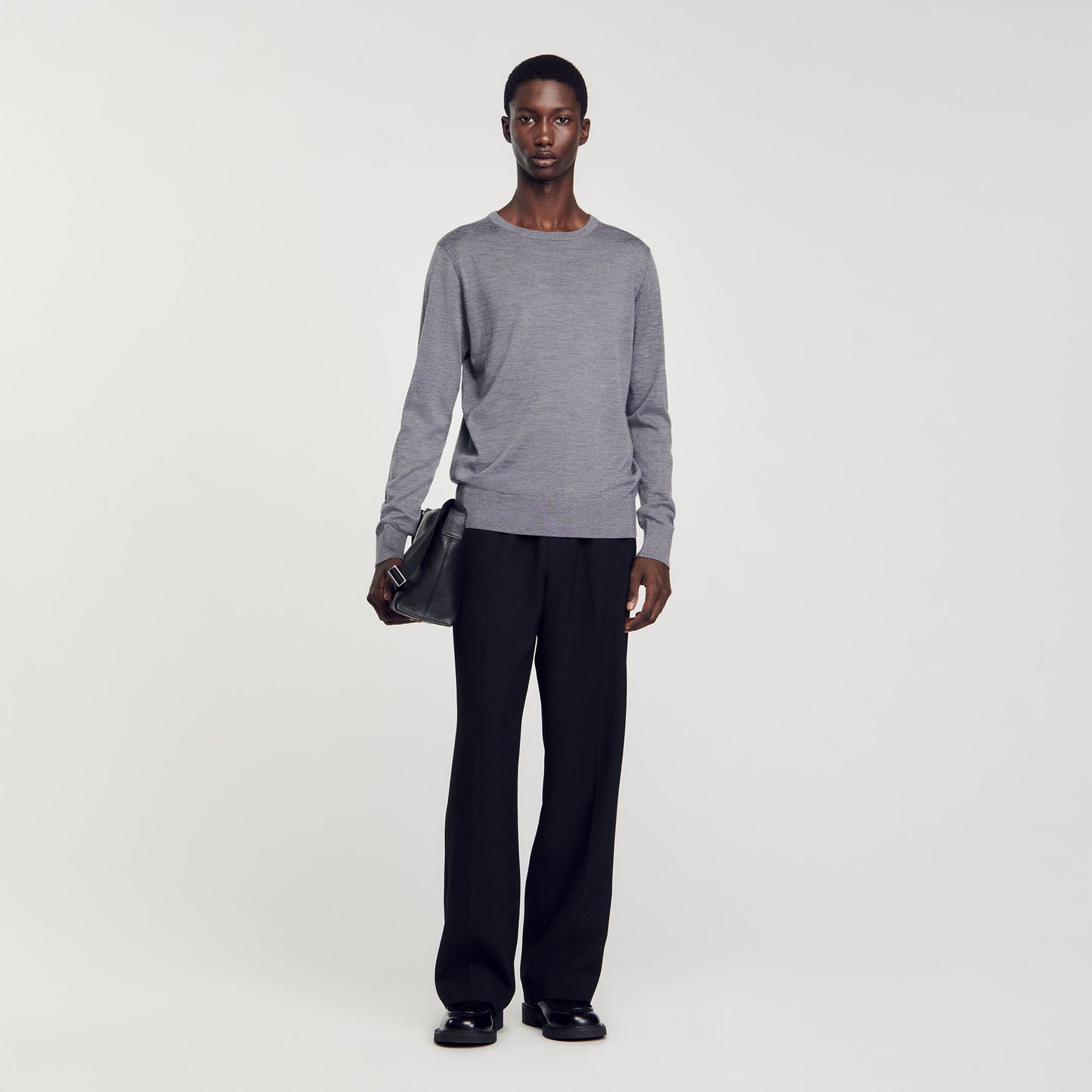 Fine Knit Jumper Mocked Grey