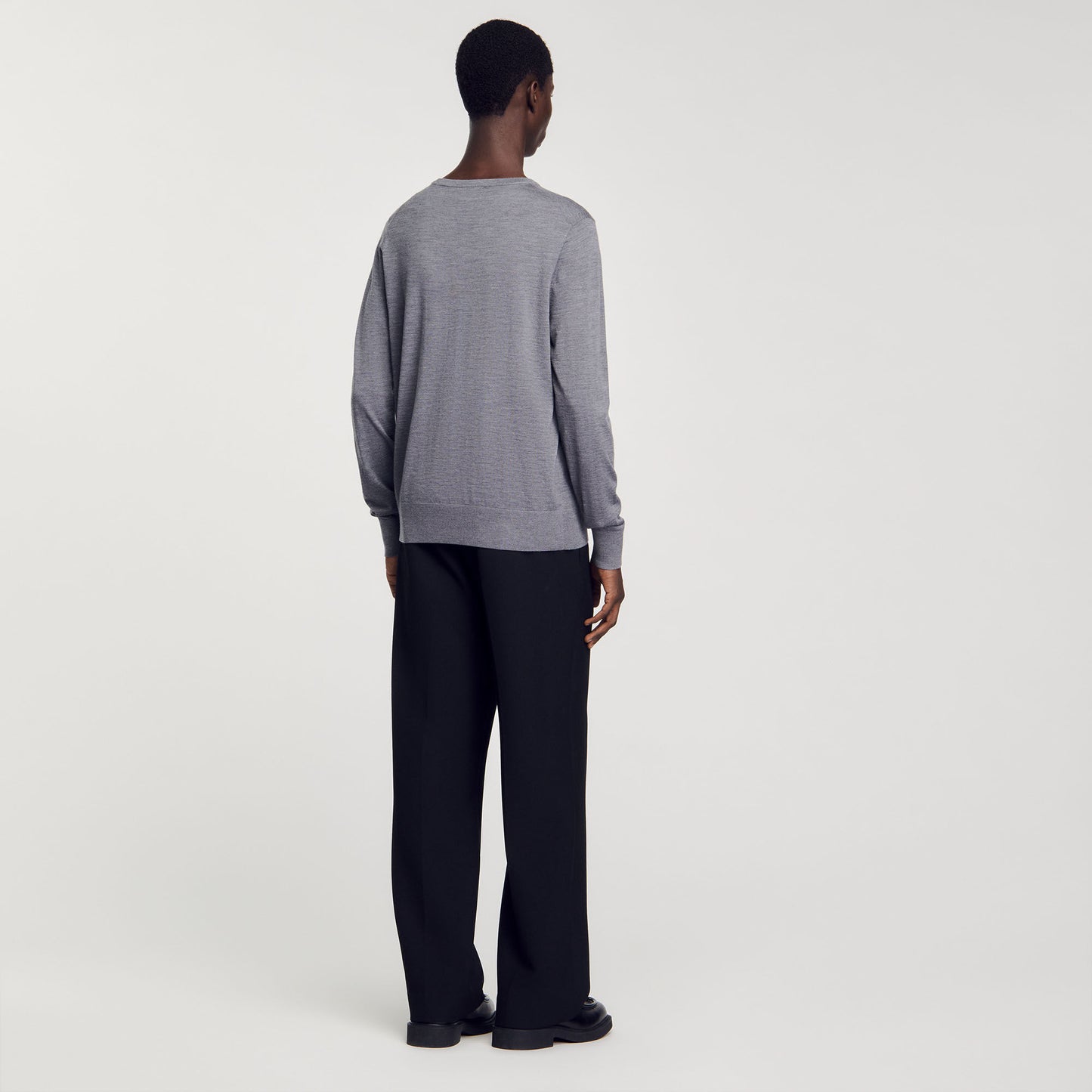 Fine Knit Jumper Mocked Grey
