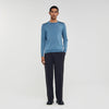Pablo Crewneck Fine Knit Jumper Blue Office