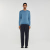 Pablo Crewneck Fine Knit Jumper Blue Office