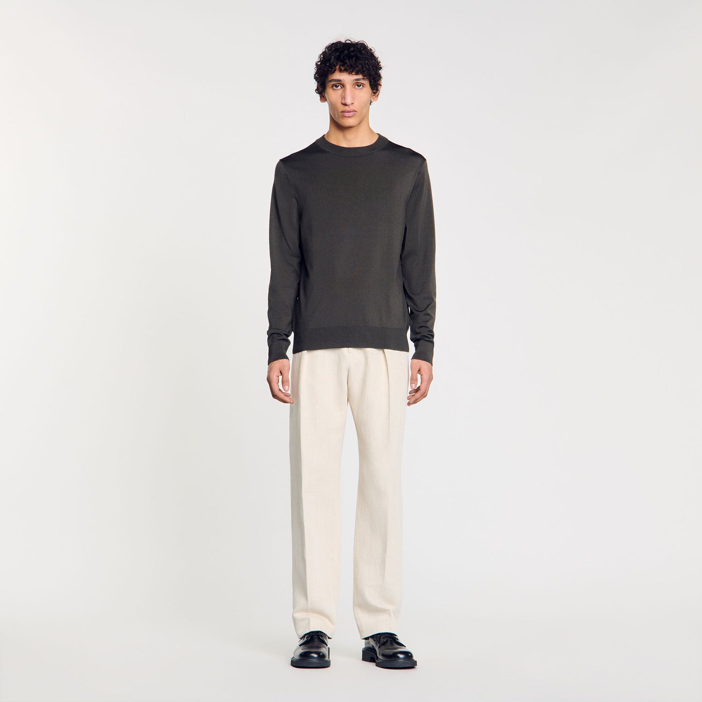 Pablo Crewneck Fine Knit Jumper Black