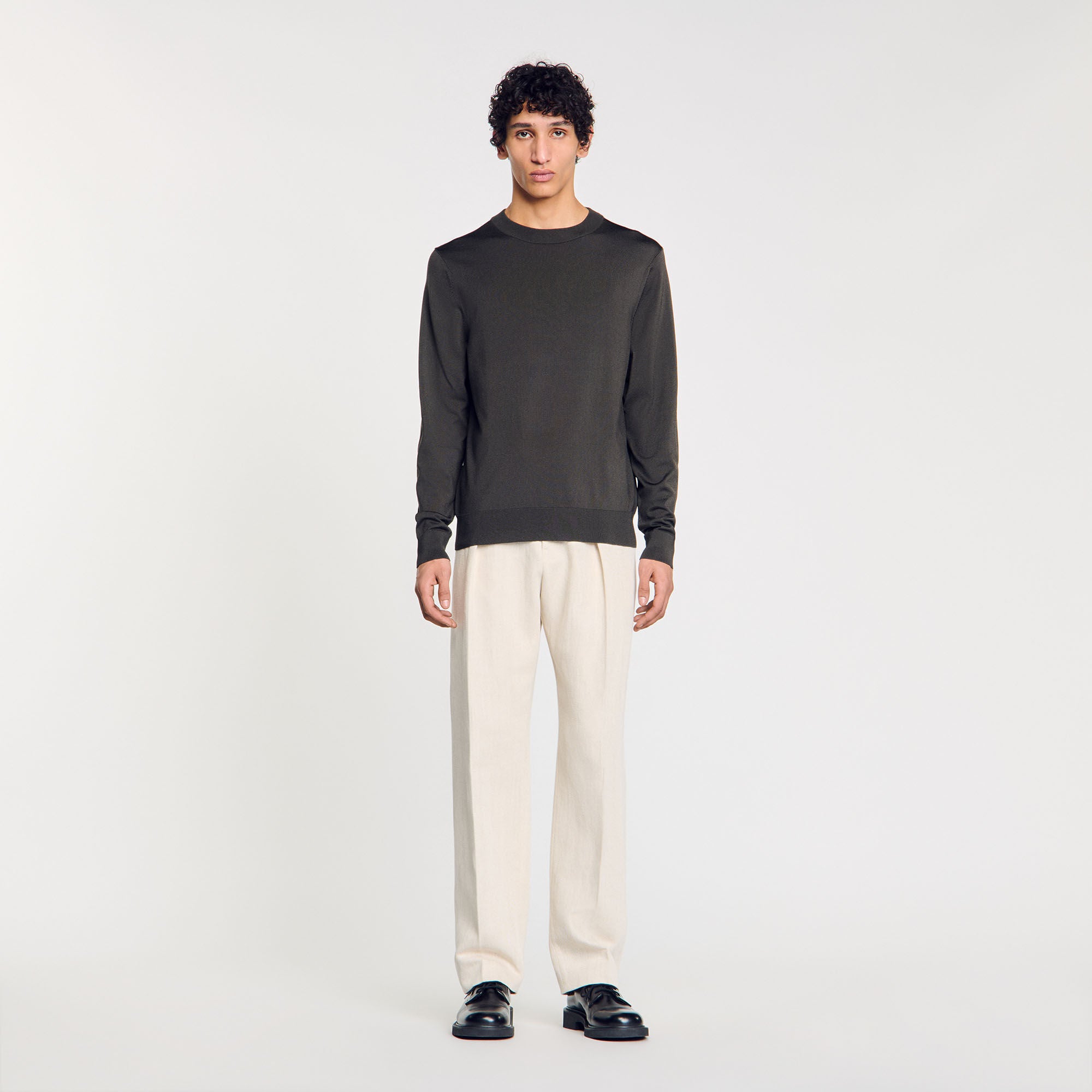 Pablo Crewneck Fine Knit Jumper Black