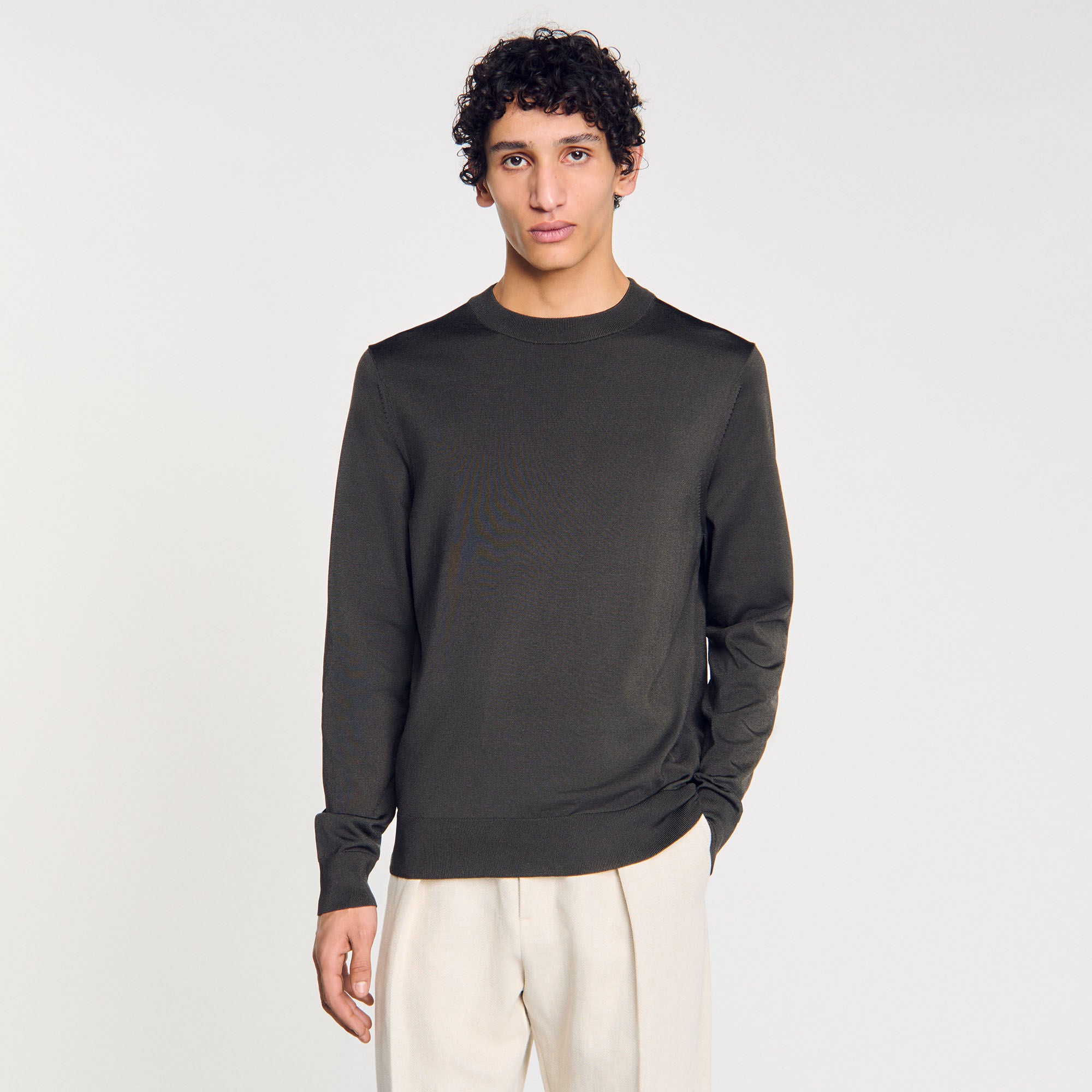 Pablo Crewneck Fine Knit Jumper Black