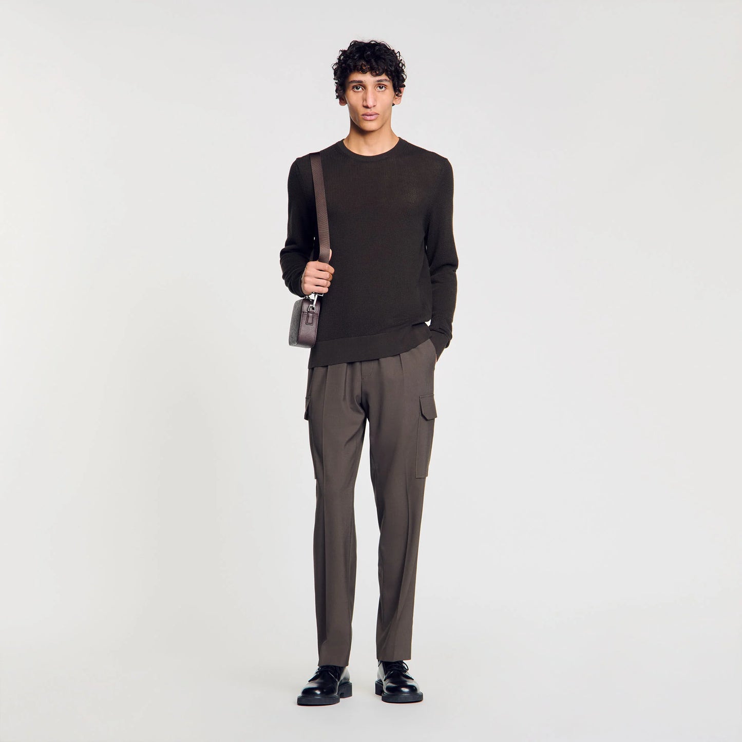 Textured Knit Jumper Dark Kaki