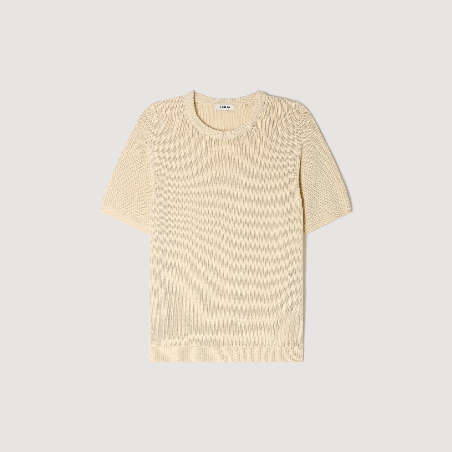Cotton Knit Tee Fine Knit T-Shirt Butter Cream