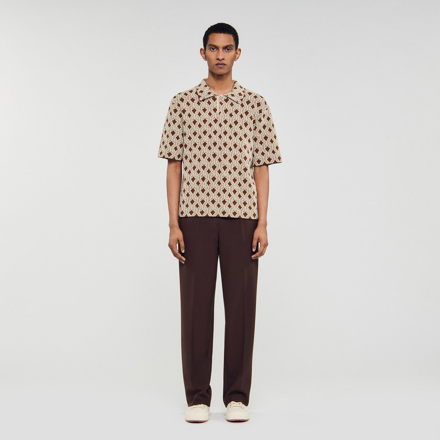 Terry Rope Shirt Rope Jacquard Cardigan Shirt Butter Cream