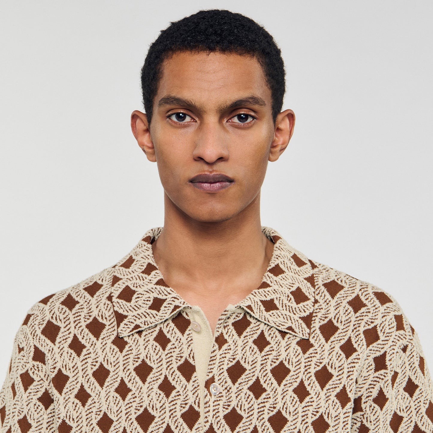 Terry Rope Shirt Rope Jacquard Cardigan Shirt Butter Cream