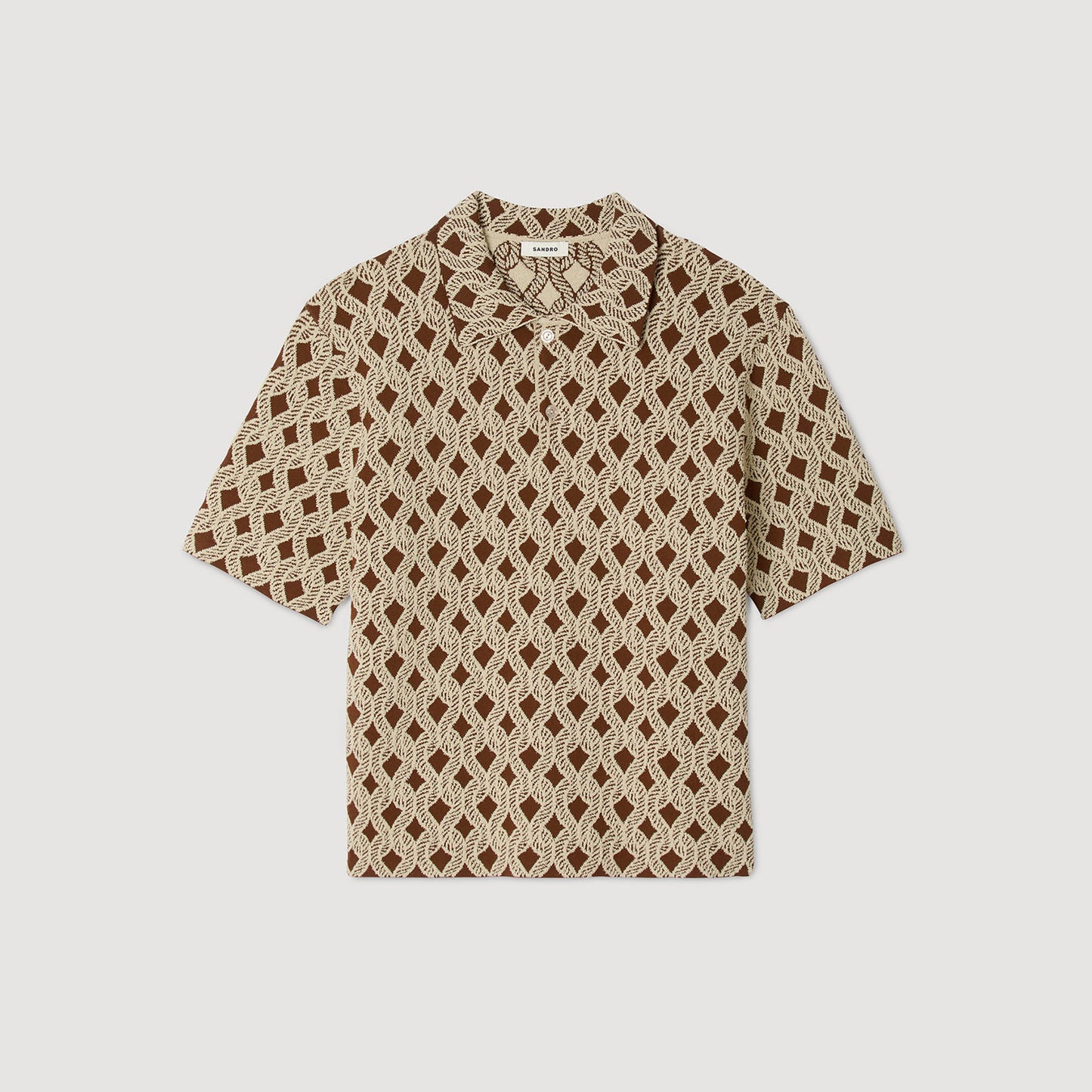 Terry Rope Shirt Rope Jacquard Cardigan Shirt Butter Cream
