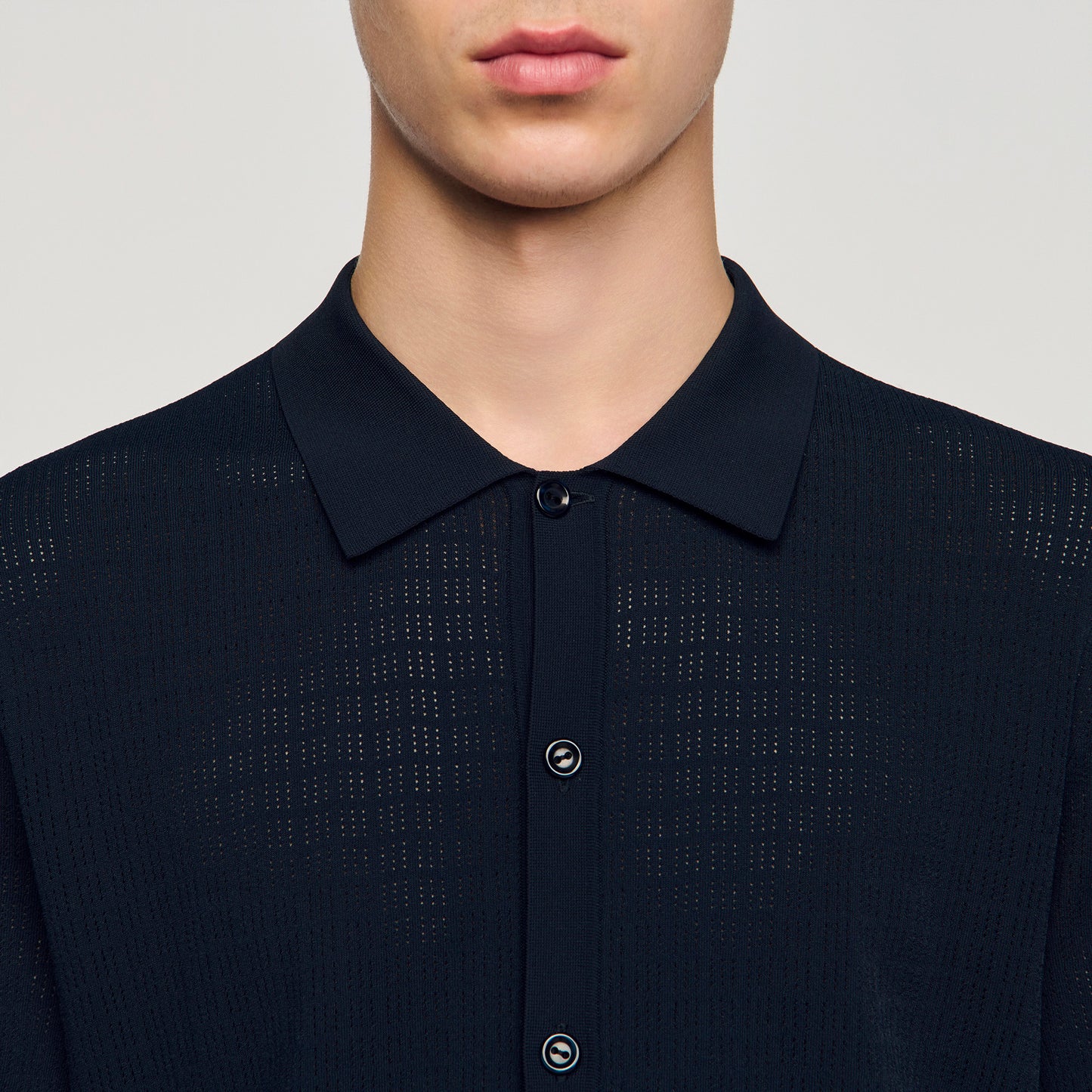 Openwork Shirt Navy Blue