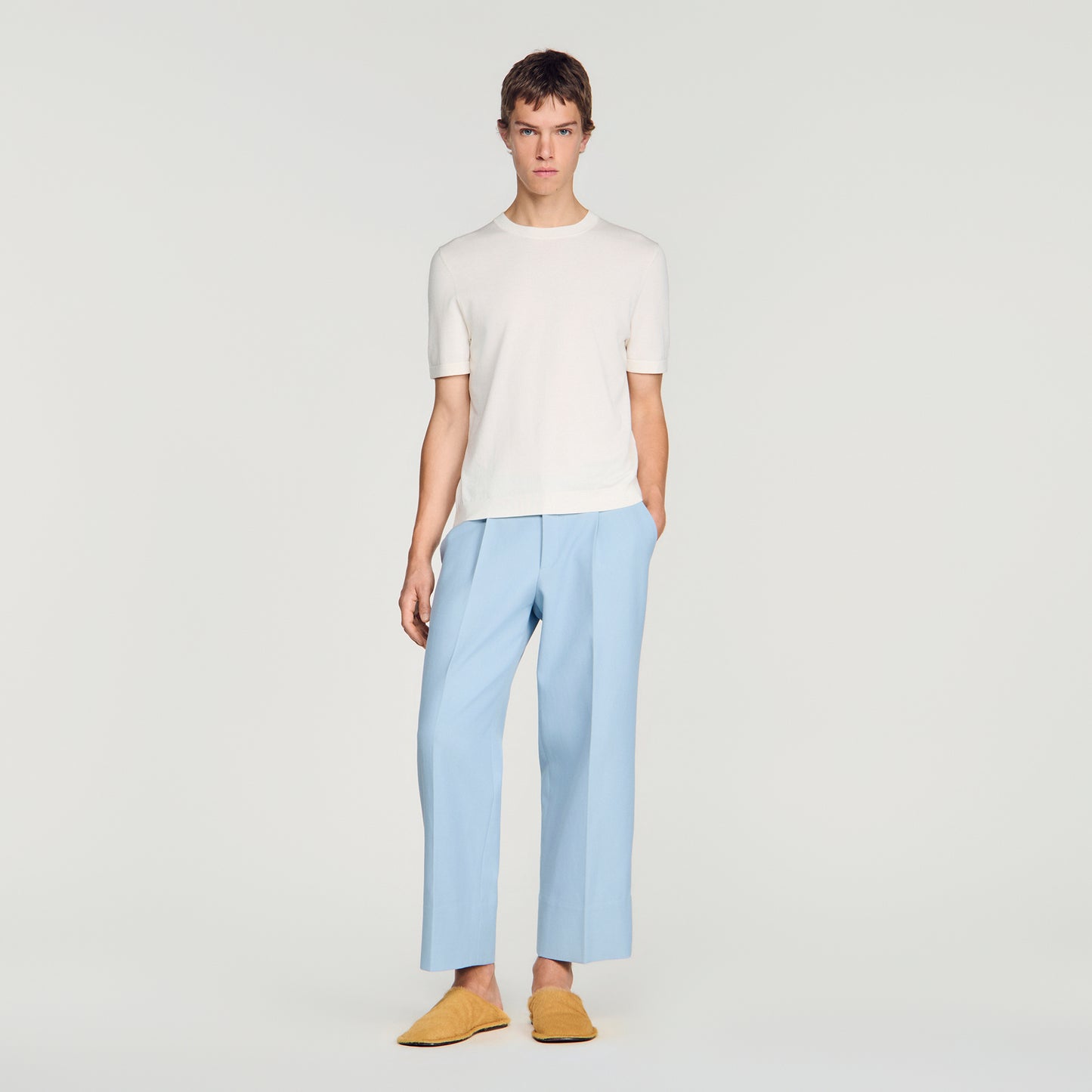 Pablo Tee Cotton Knitted T-shirt Ecru
