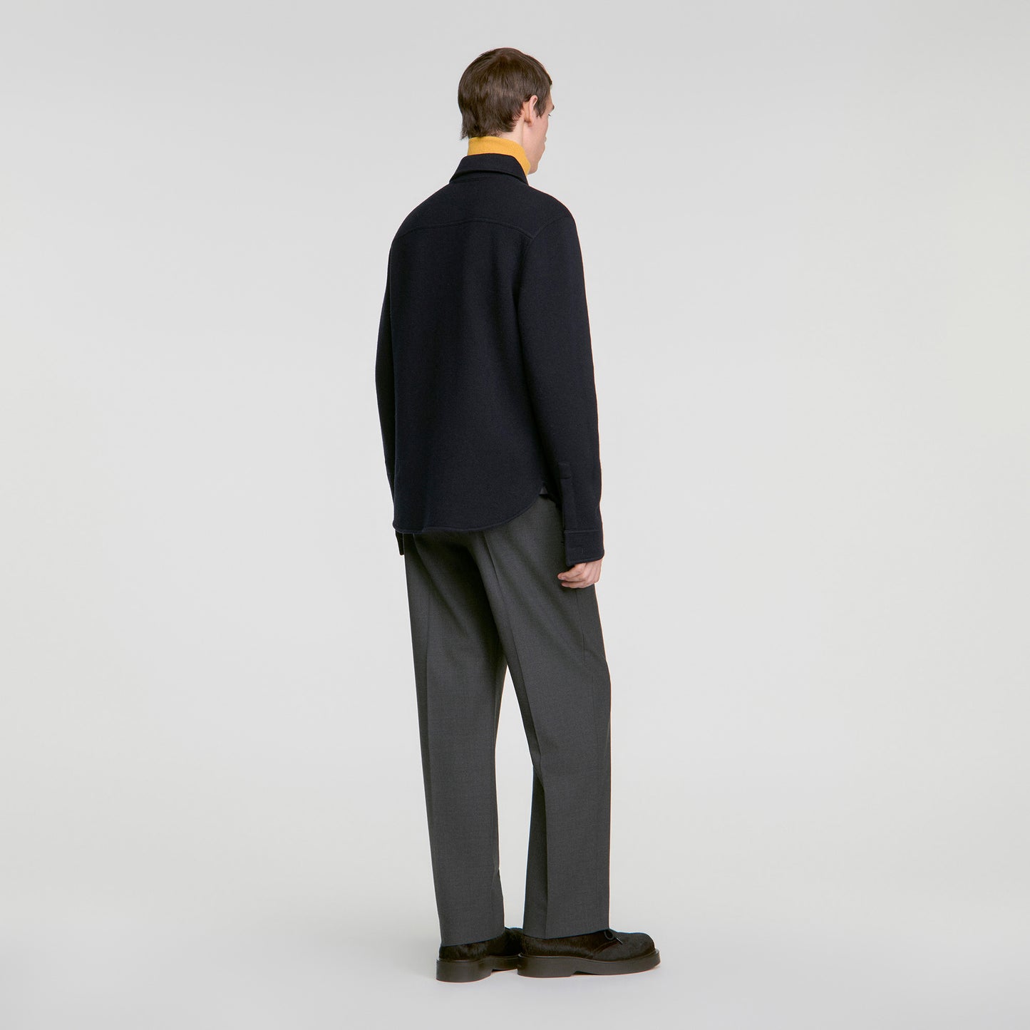 Felted Shirt Boiled wool overshirt Navy Blue
