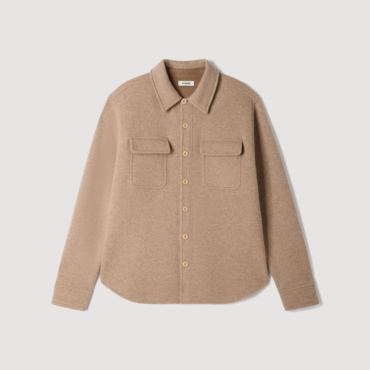 Felted Shirt Boiled wool overshirt Beige / Taupe