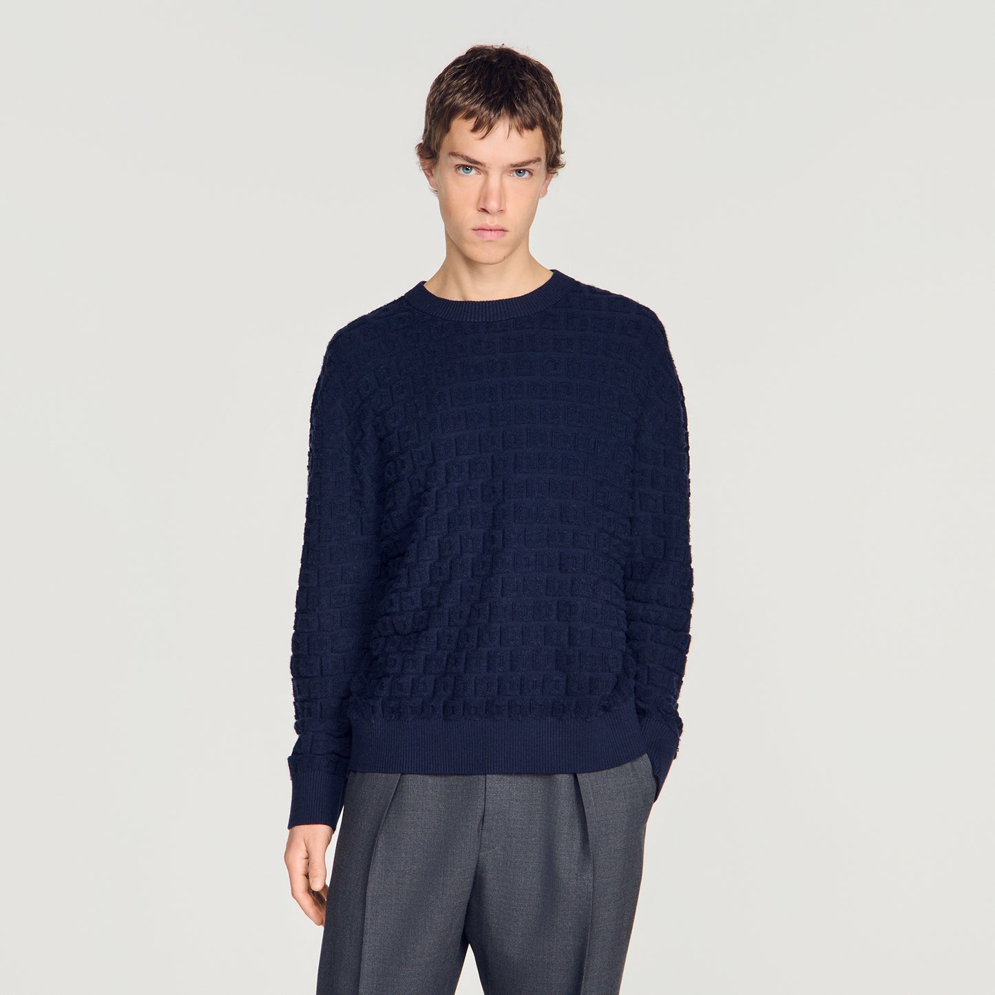 Sponge Crewneck Knit Jumper Navy Blue