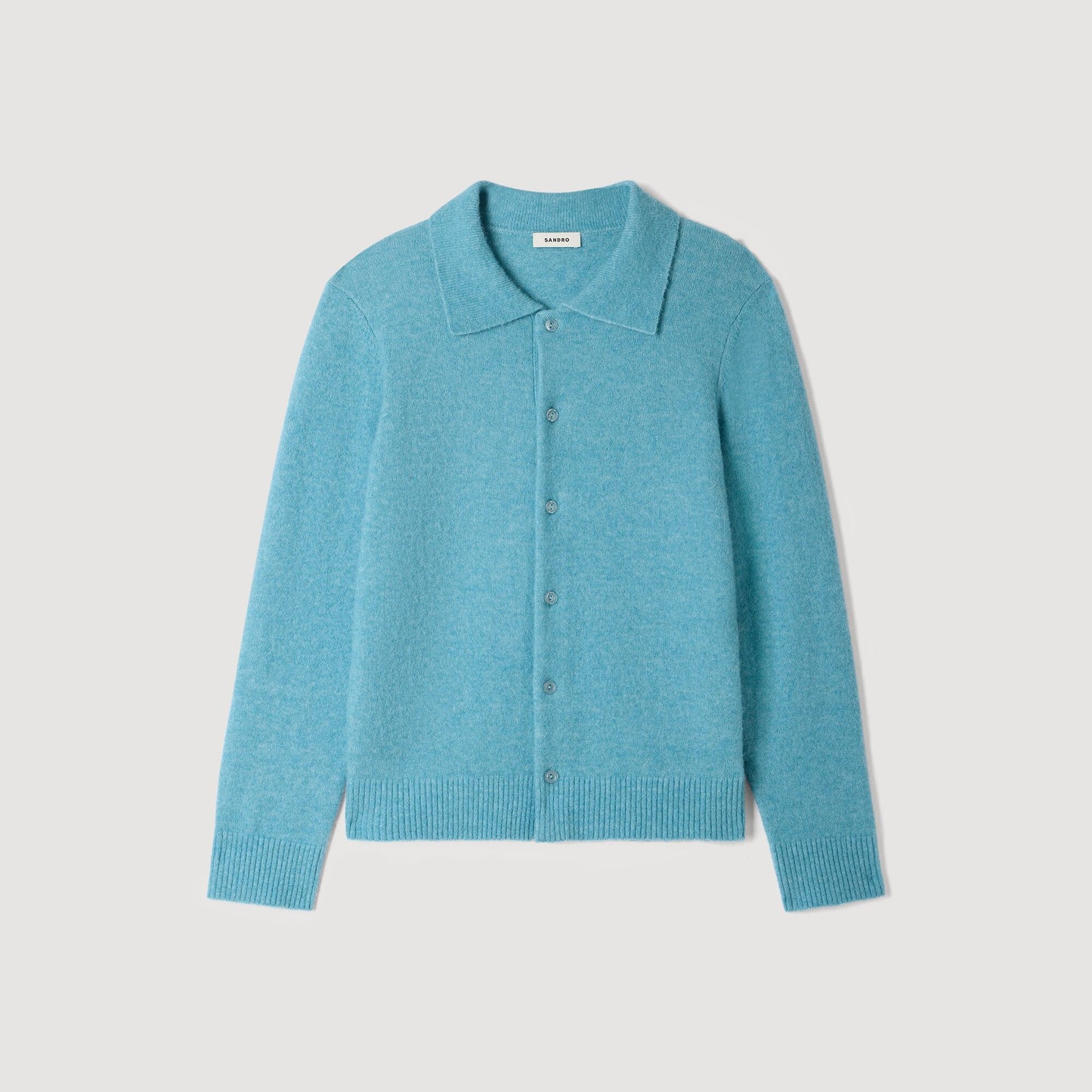 Mohair Shirt Cardigan Alpaca and wool cardigan Turquoise