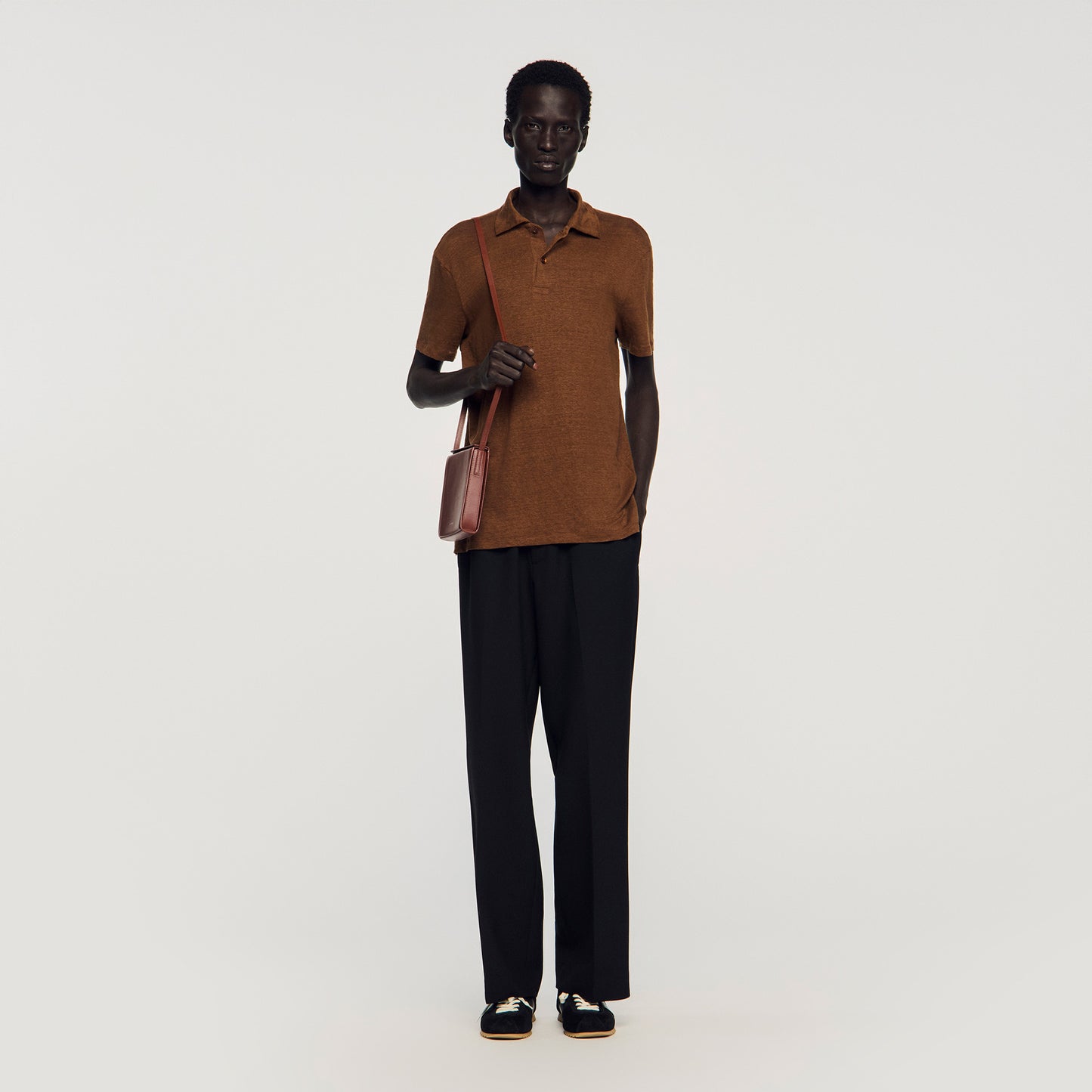 Beach Linen Polo Shirt Sand