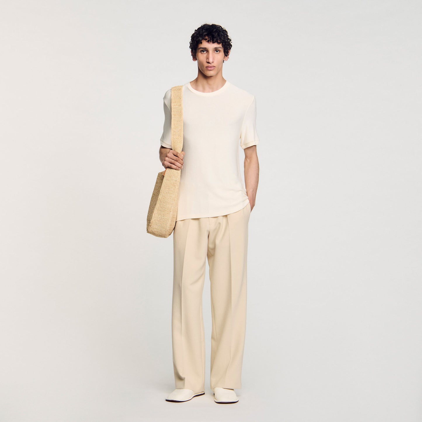 Silvio Round Neck T-Shirt Ivory.