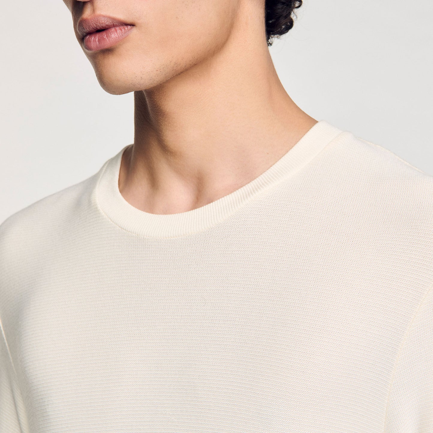Silvio Round Neck T-Shirt Ivory.