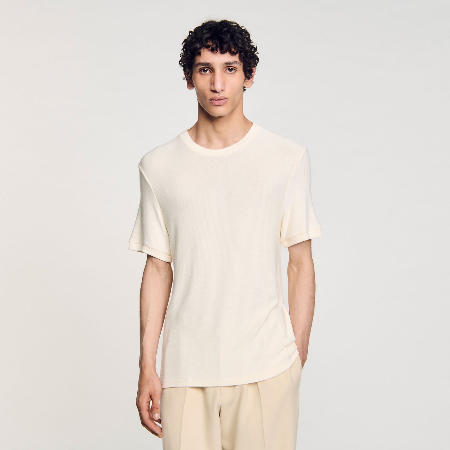 Silvio Round Neck T-Shirt Ivory.