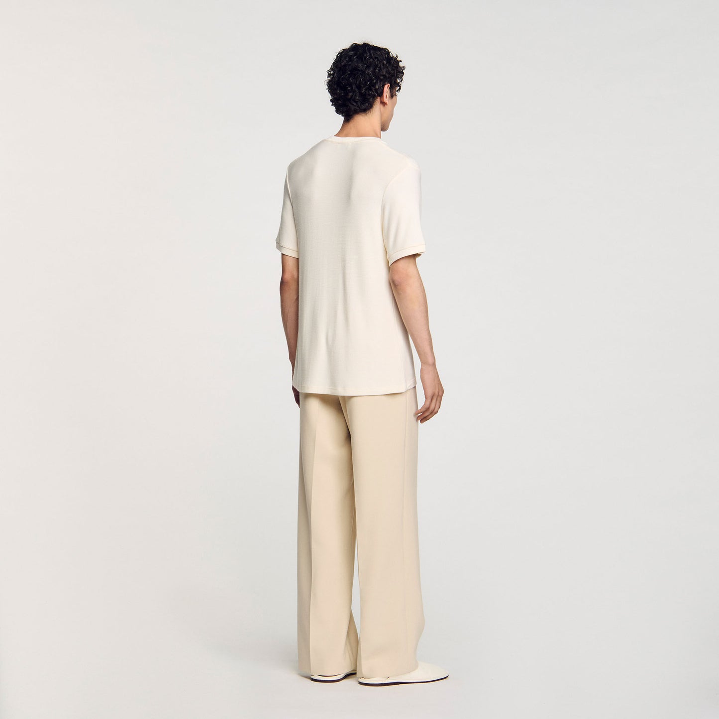 Silvio Round Neck T-Shirt Ivory.