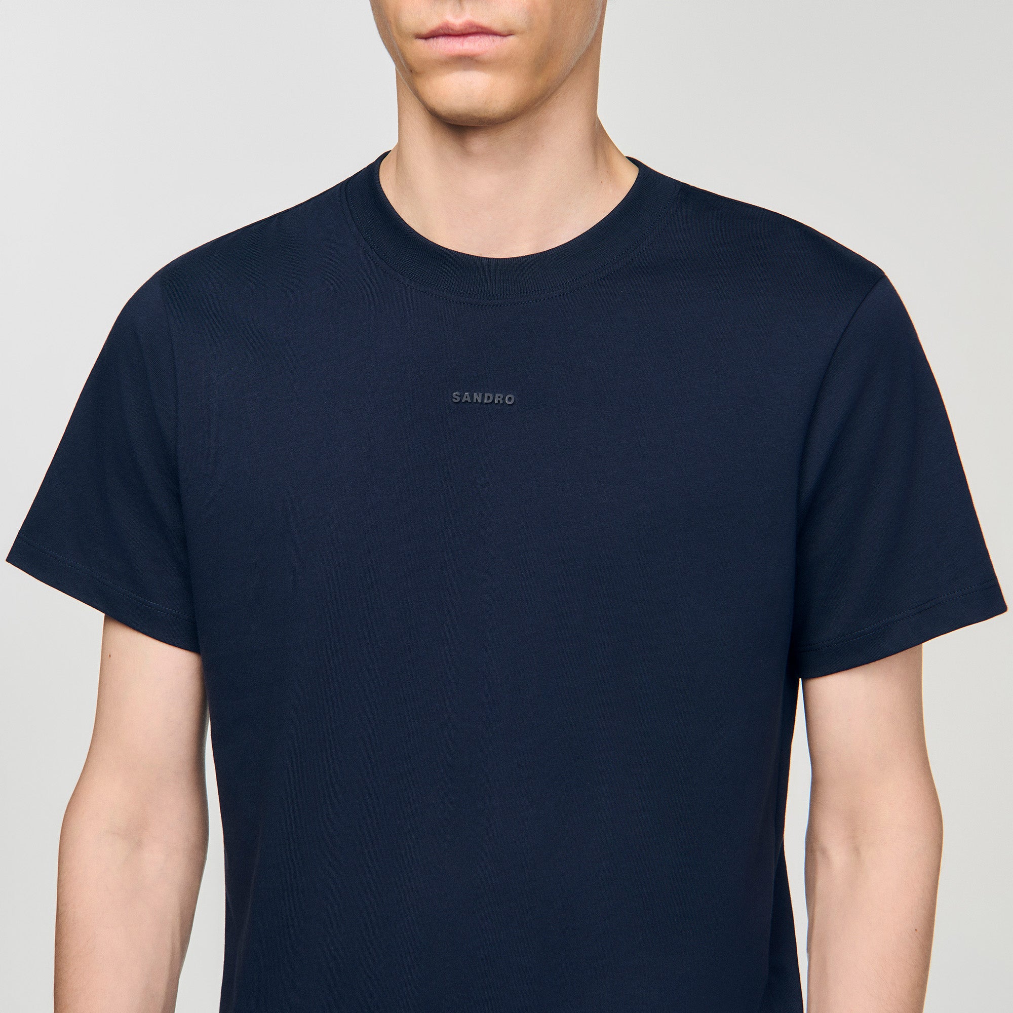 Rubber Sandro Tee Cotton T-Shirt With Logo Midnight Blue