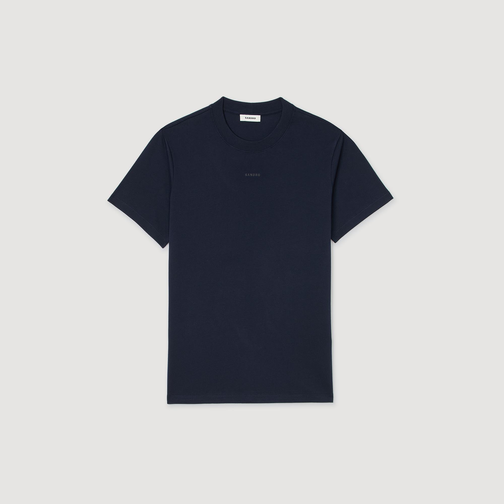 Rubber Sandro Tee Cotton T-Shirt With Logo Midnight Blue