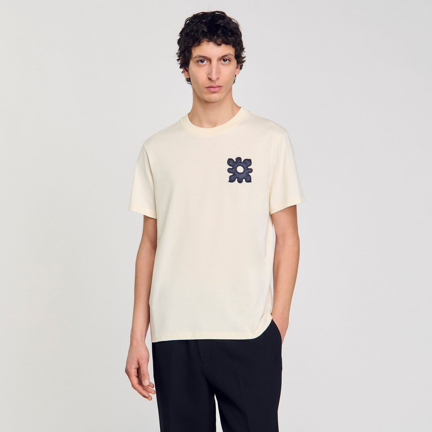 Vintage Flower Tee T-Shirt With Flower Detail Ivory.