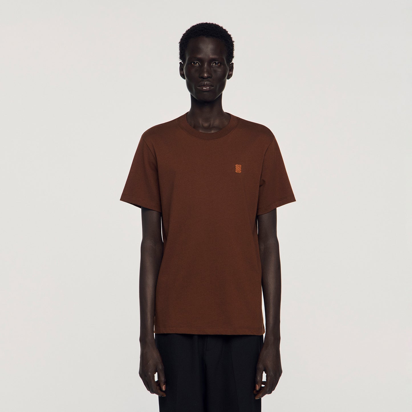 Leather Logo T Shirt Ginger Bread