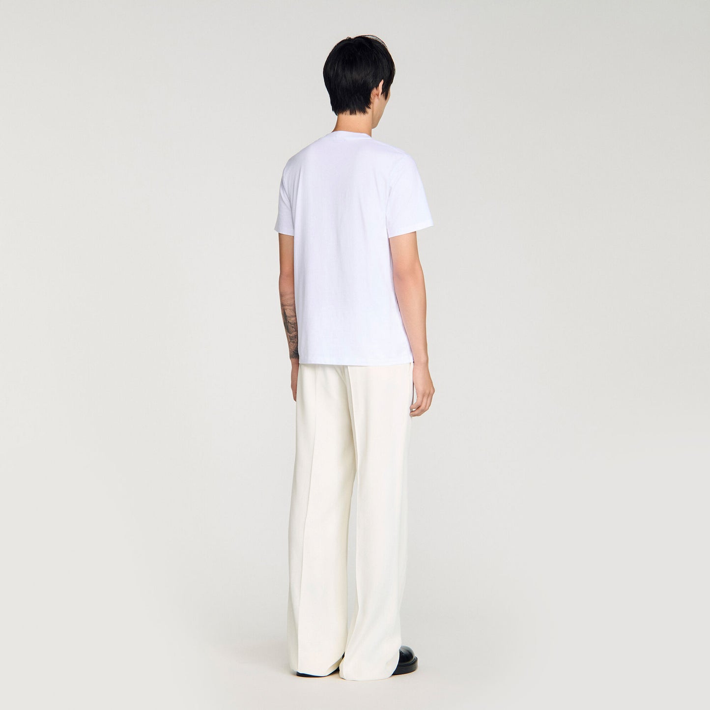 Horse Tee Embroidered Horse Cotton T-Shirt White