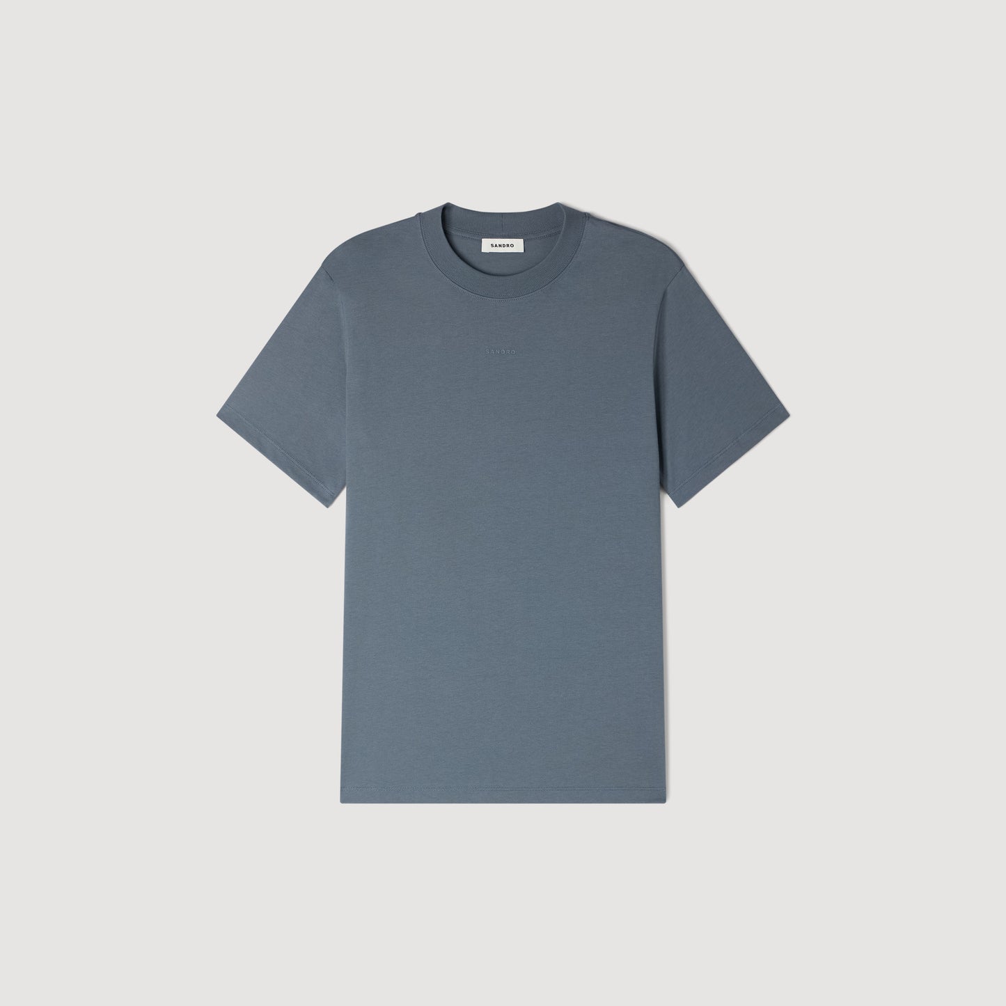 Sandro Logo Tee Cotton T-Shirt Grey / Blue
