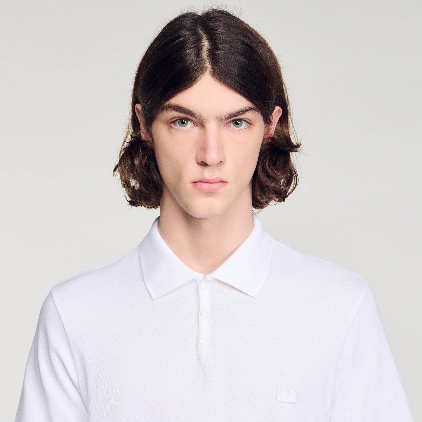Retro Ss Polo Logo Polo Shirt WHITE