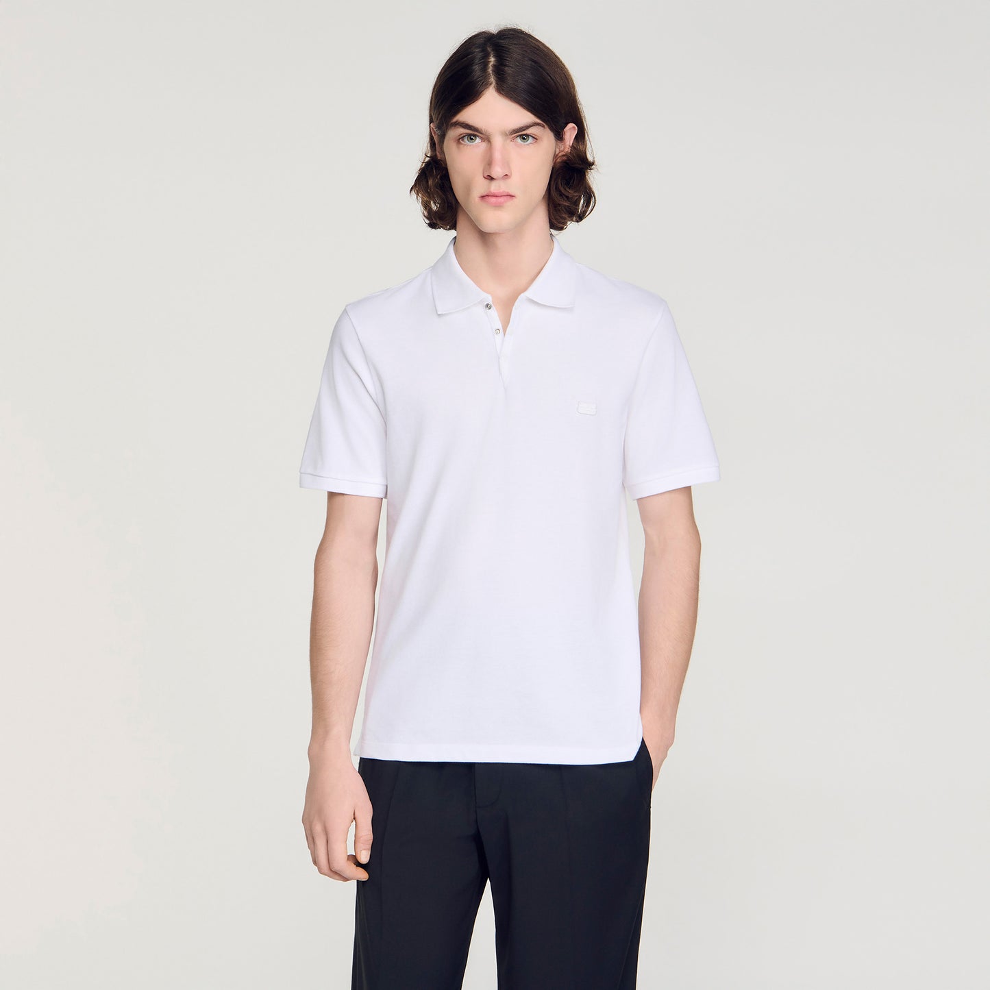 Retro Ss Polo Logo Polo Shirt WHITE