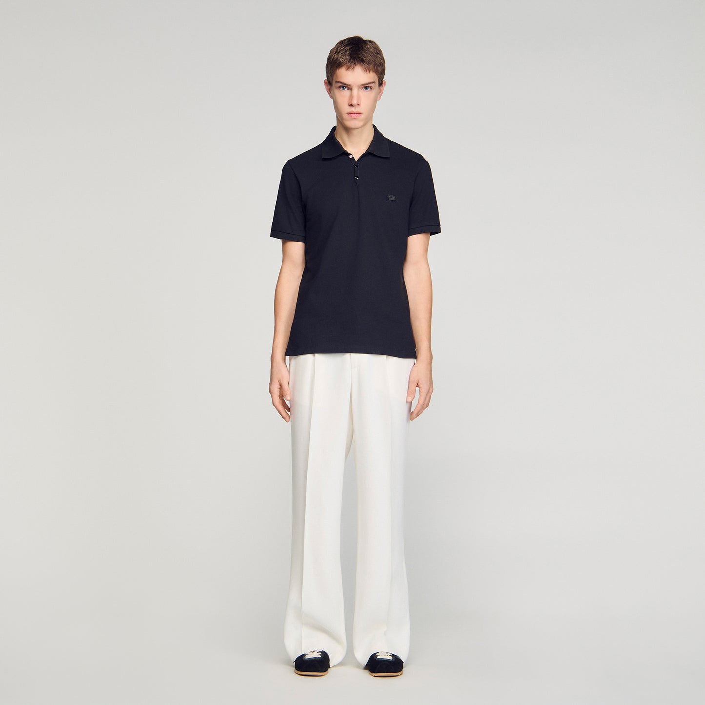 Retro Ss Polo Logo Polo Shirt BLACK