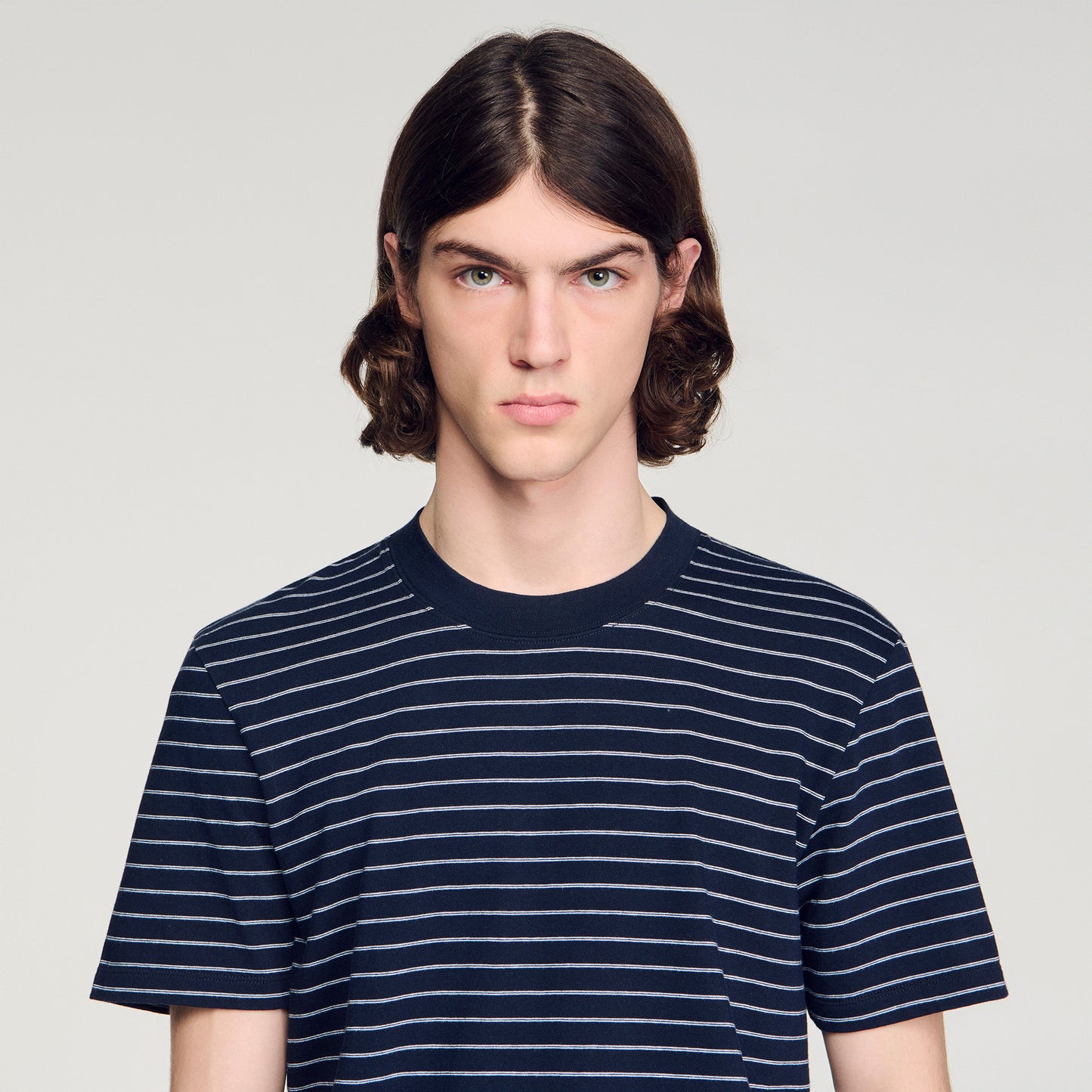 Striped T Shirt Marine Blanc