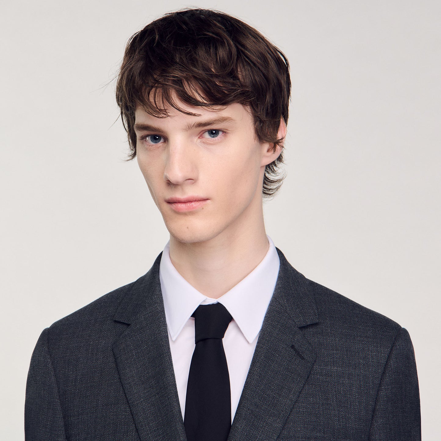 Wool Suit Jacket Mocked Grey