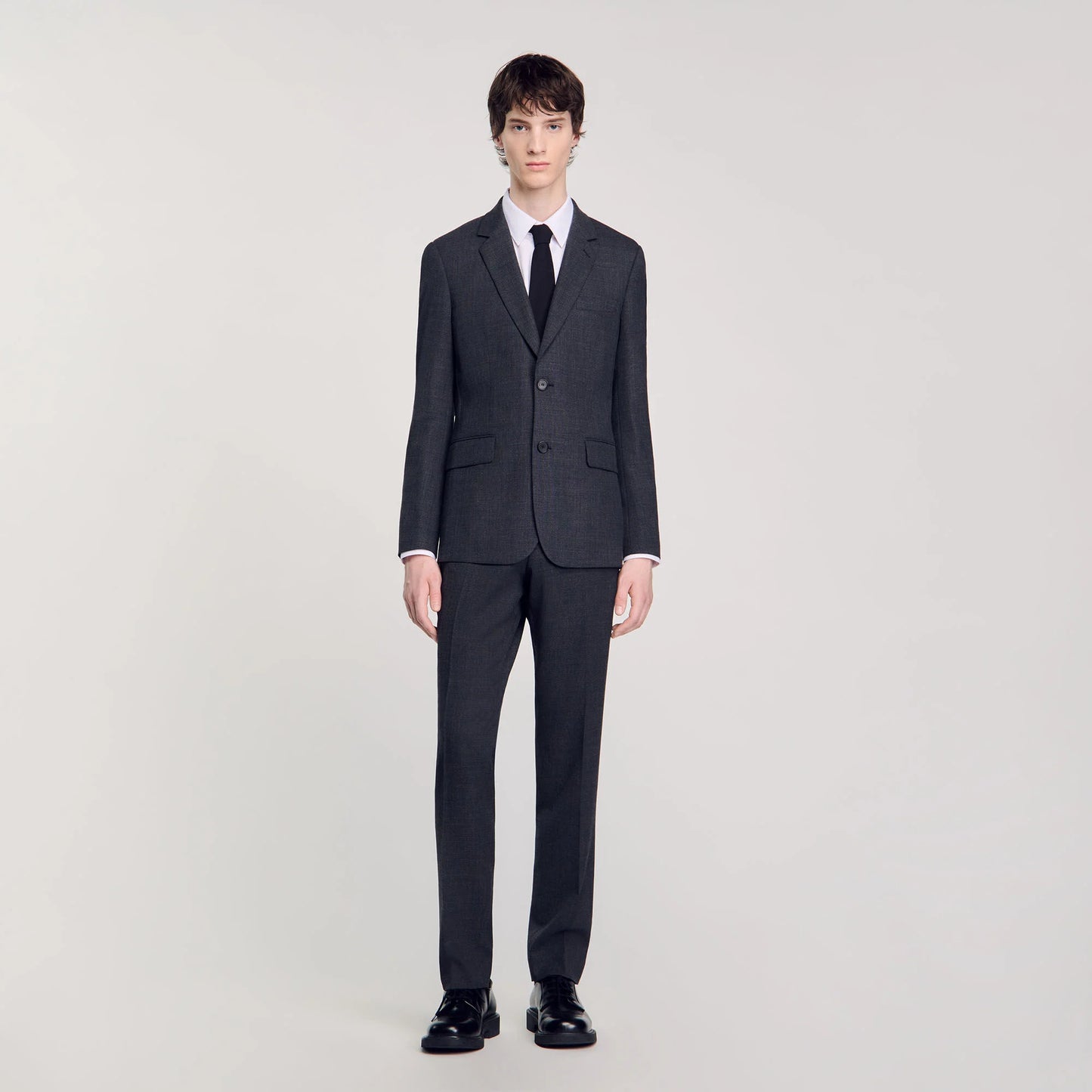 Wool Suit Jacket Mocked Grey