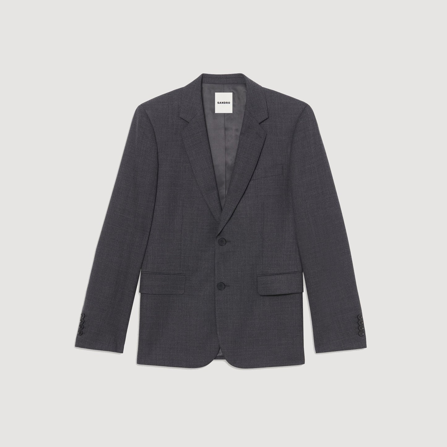 Wool Suit Jacket Mocked Grey