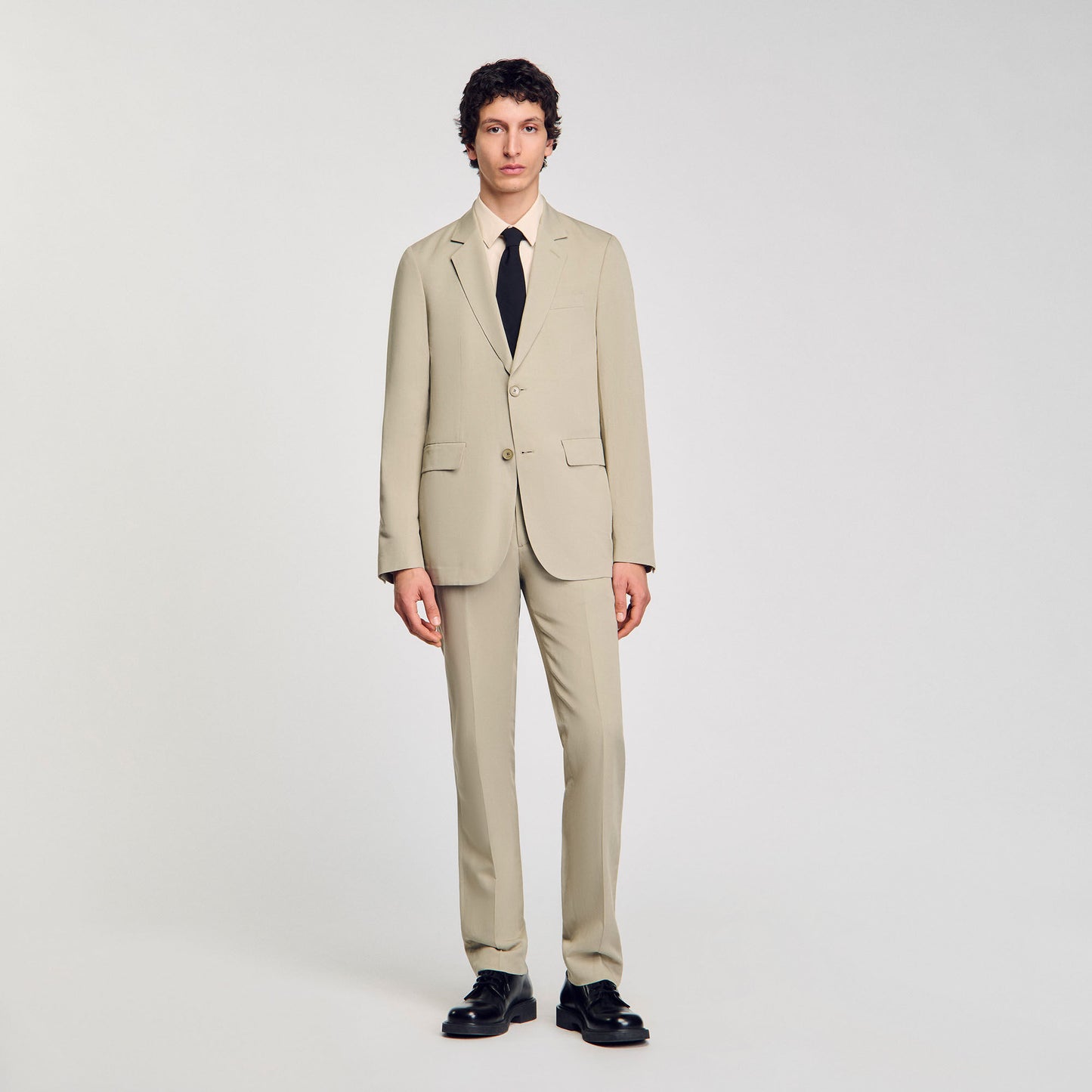 Formal Linen Suit Jacket Light Kaki.
