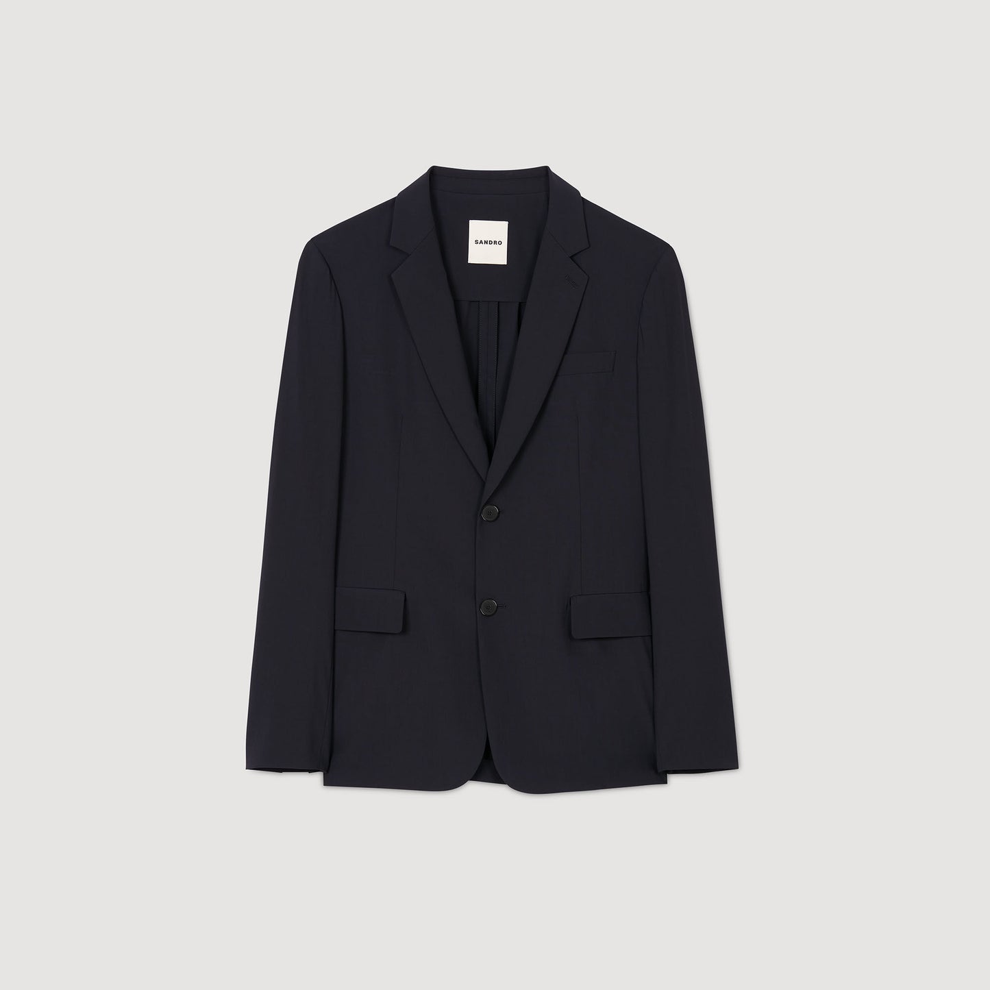 Formal Destructure Wool Stretch Wool Suit Jacket Navy Blue