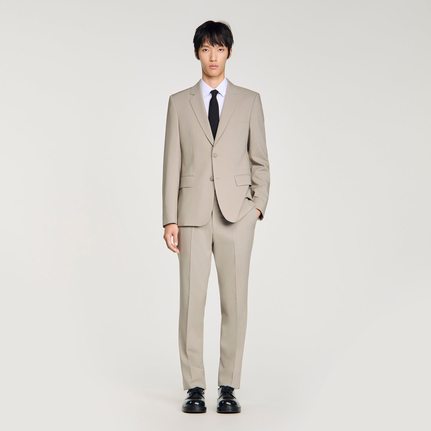 Formal Wool Suit Jacket Aluminum