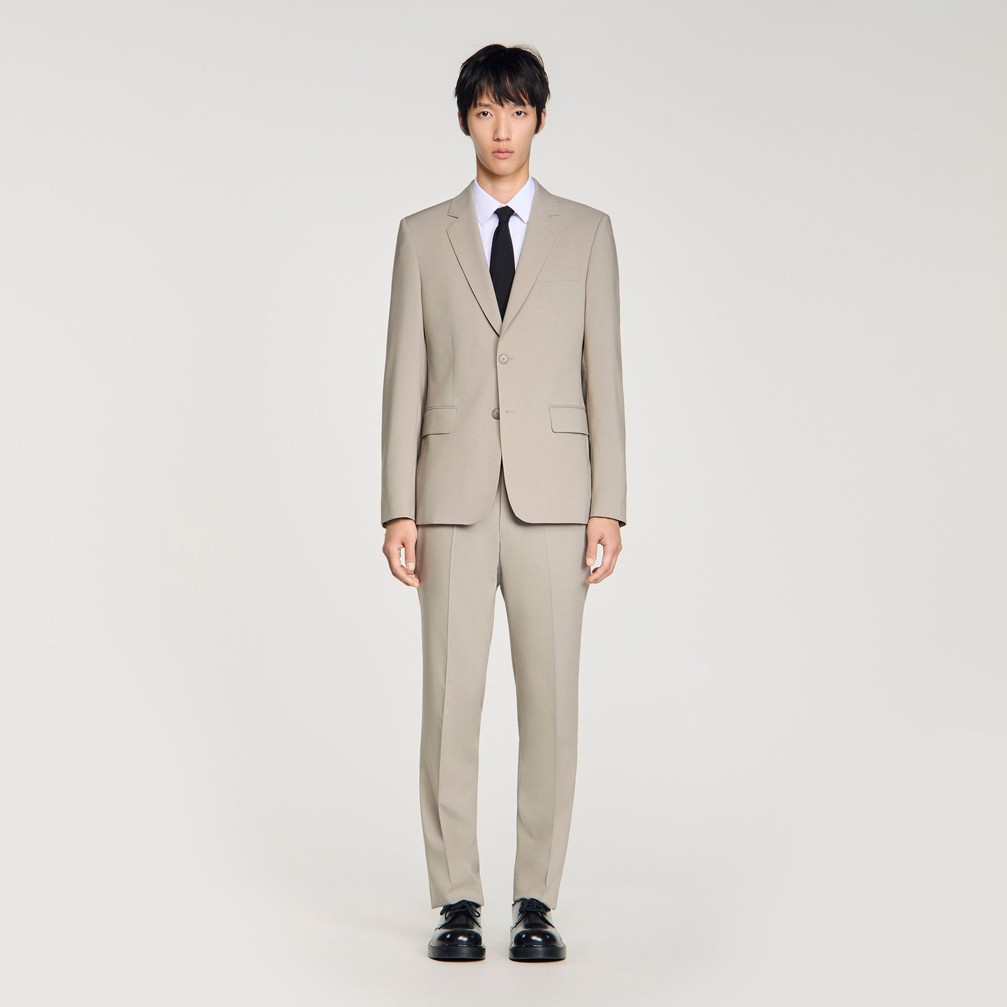 Formal Wool Suit Jacket Aluminum