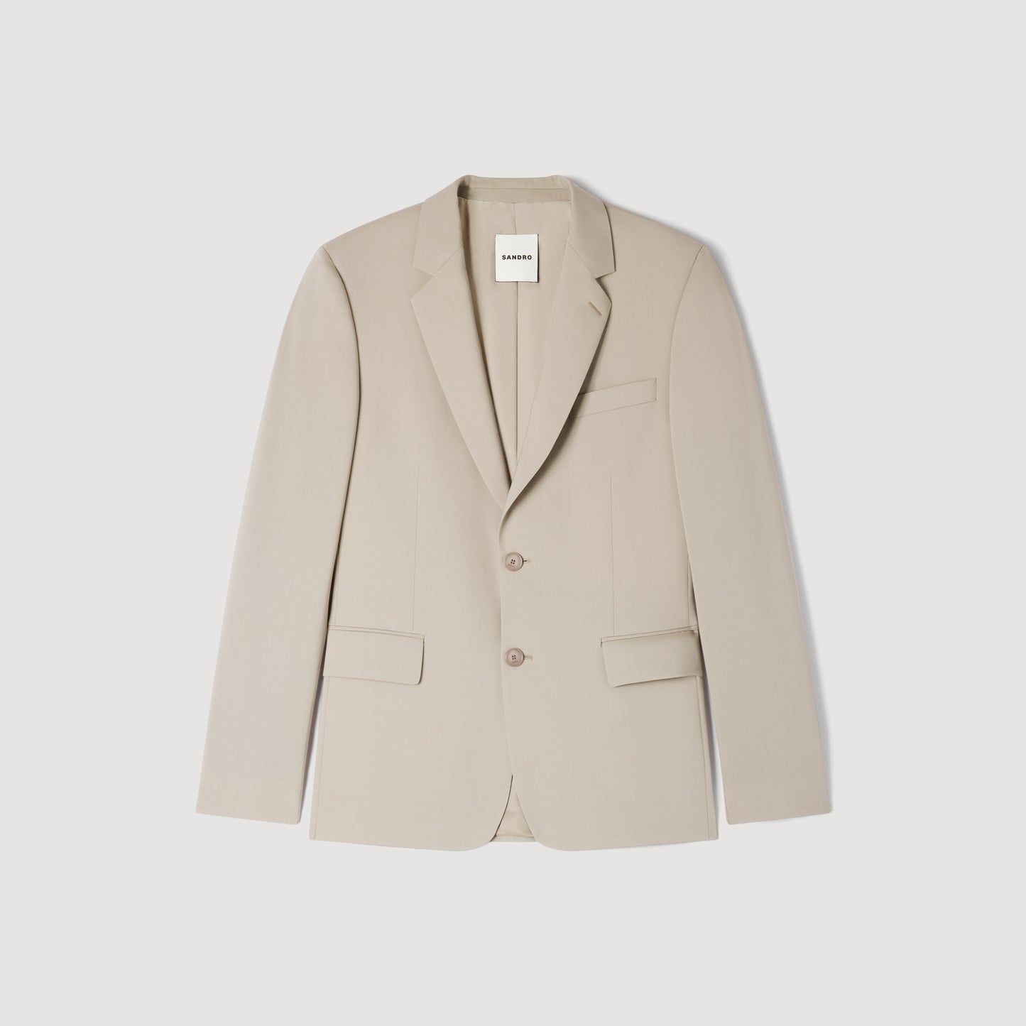 Formal Wool Suit Jacket Aluminum