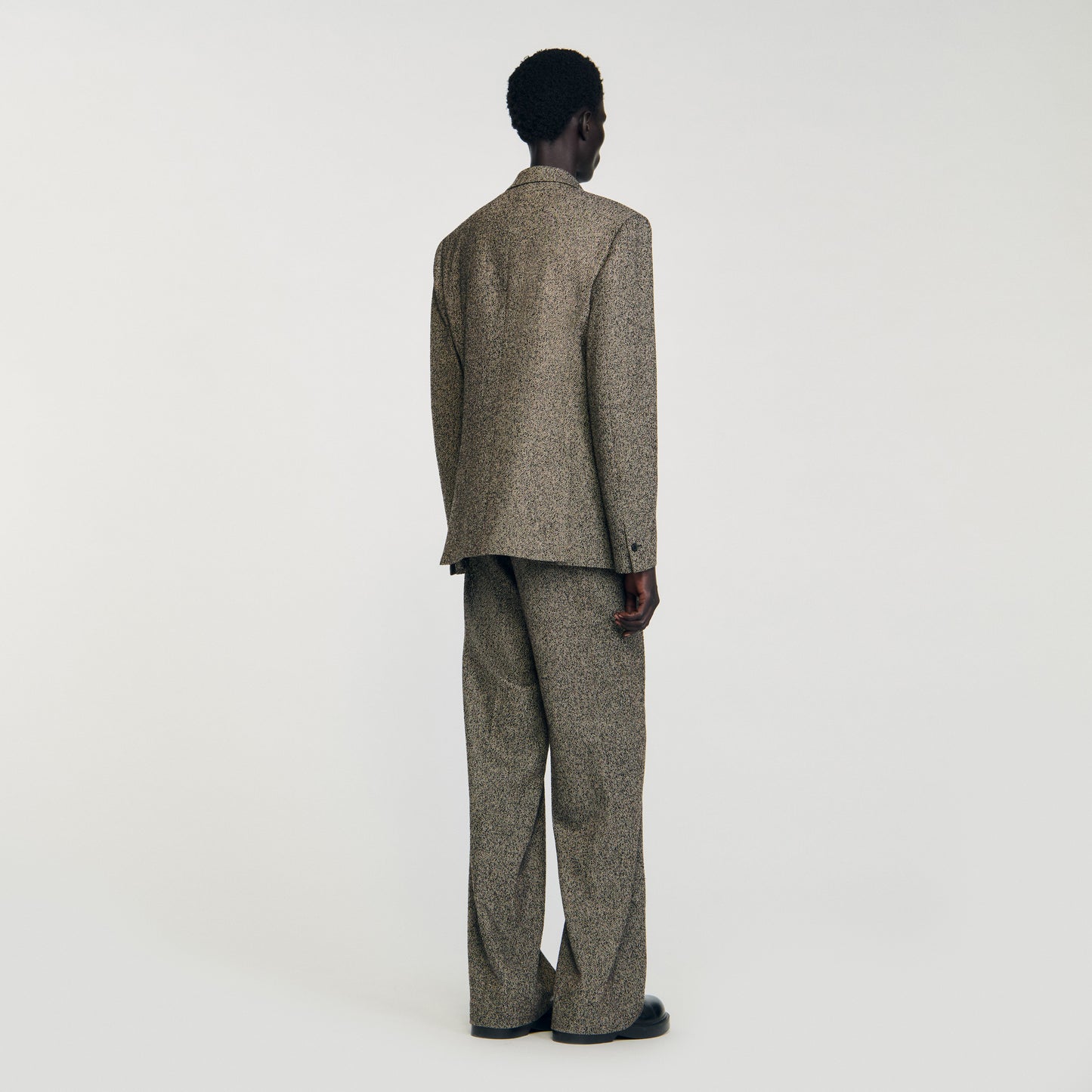 Tweed Suit Double-Breasted Suit Jacket String Chine