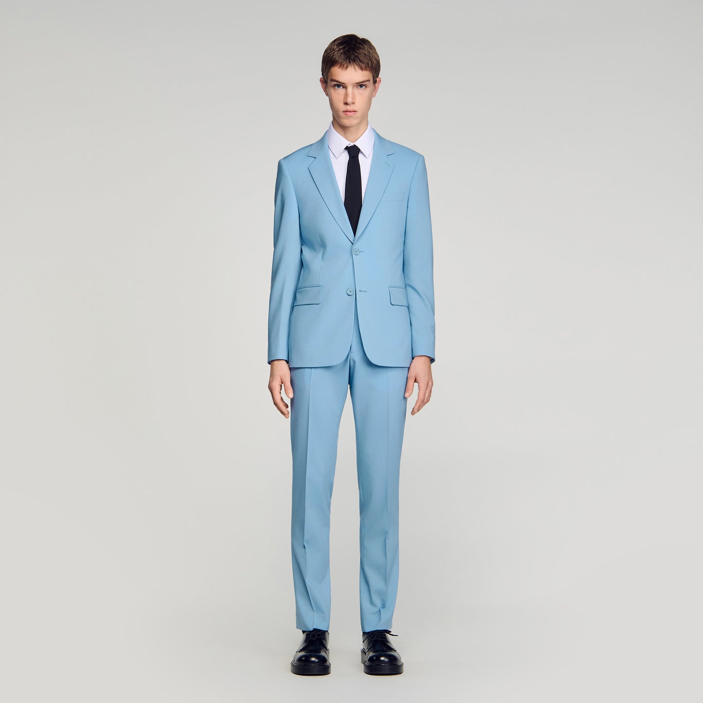 Formal Bleu Ciel Wool Suit Jacket Sky Blue
