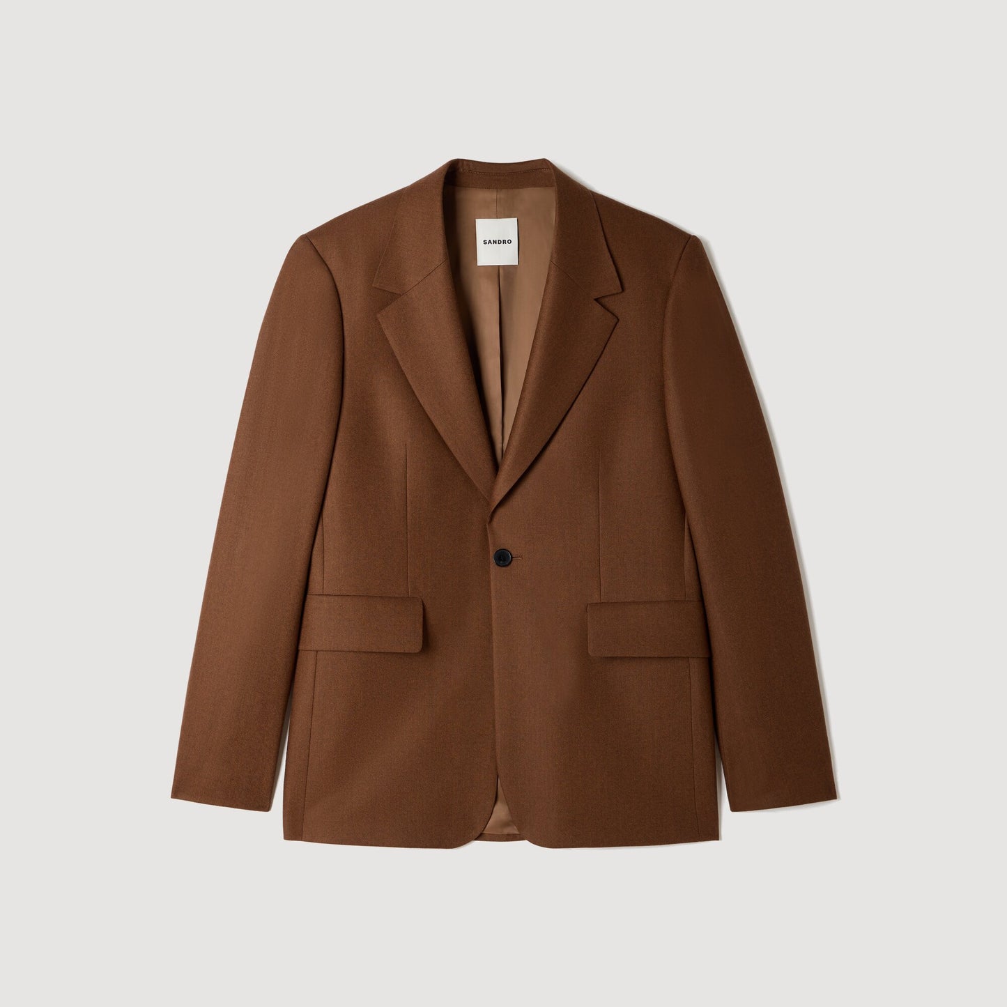 Mode Flannel Loose wool suit jacket Brown