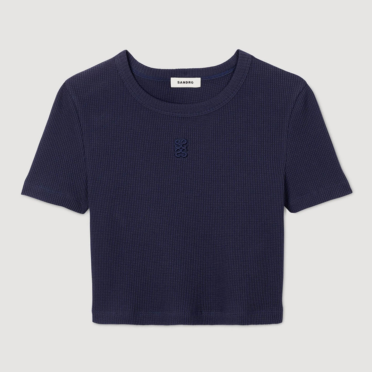 Bee Cropped T-Shirt Navy Blue