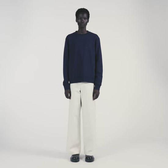 Rubber Sandro Crewneck Logo Sweatshirt Midnight Blue