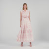 Canberra Maxi Dress With Classic Collar Pink / Ecru
